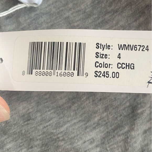 STANDARD JAMES PERSE Midi Dress Sz 4 L Dark Gray Cowl Neck Ruched Lined NEW - Picture 15 of 16